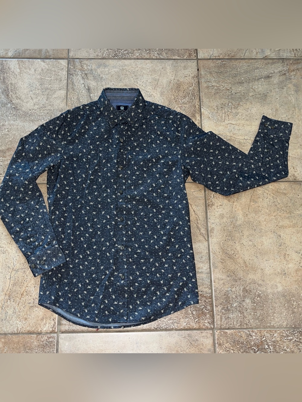 Steel & Jelly Men’s Size Small Button Down Shirt Bird Pattern